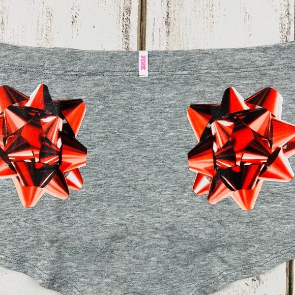 VS PINK Holiday Bow Boyshort Pantie Medium - Picture 3 of 5